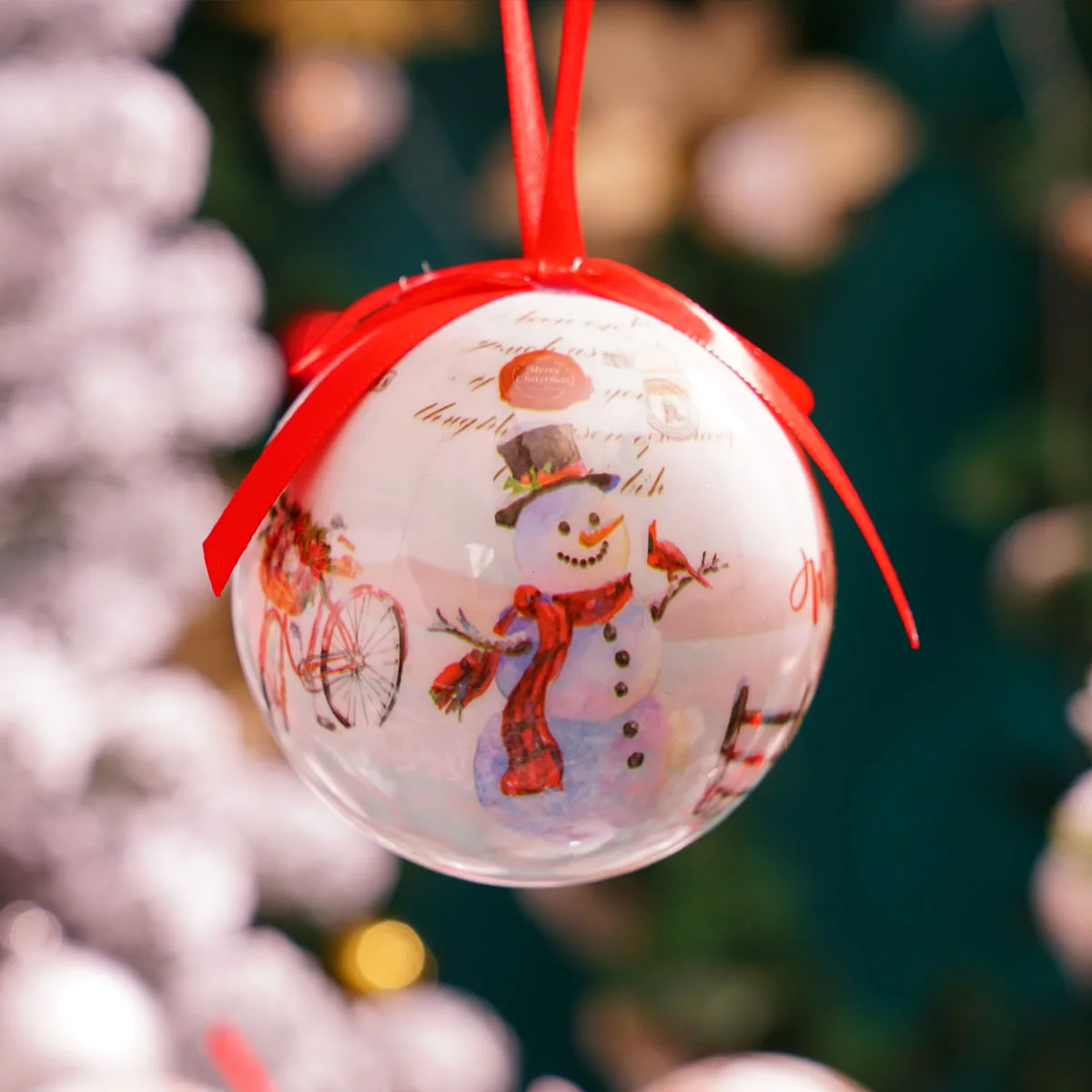 1Pcs Christmas Balls Christmas Tree Ornaments Ball Xmas Hanging Tree Pendants Home Party Decor 2024 New Year Gift Noel Navidad
