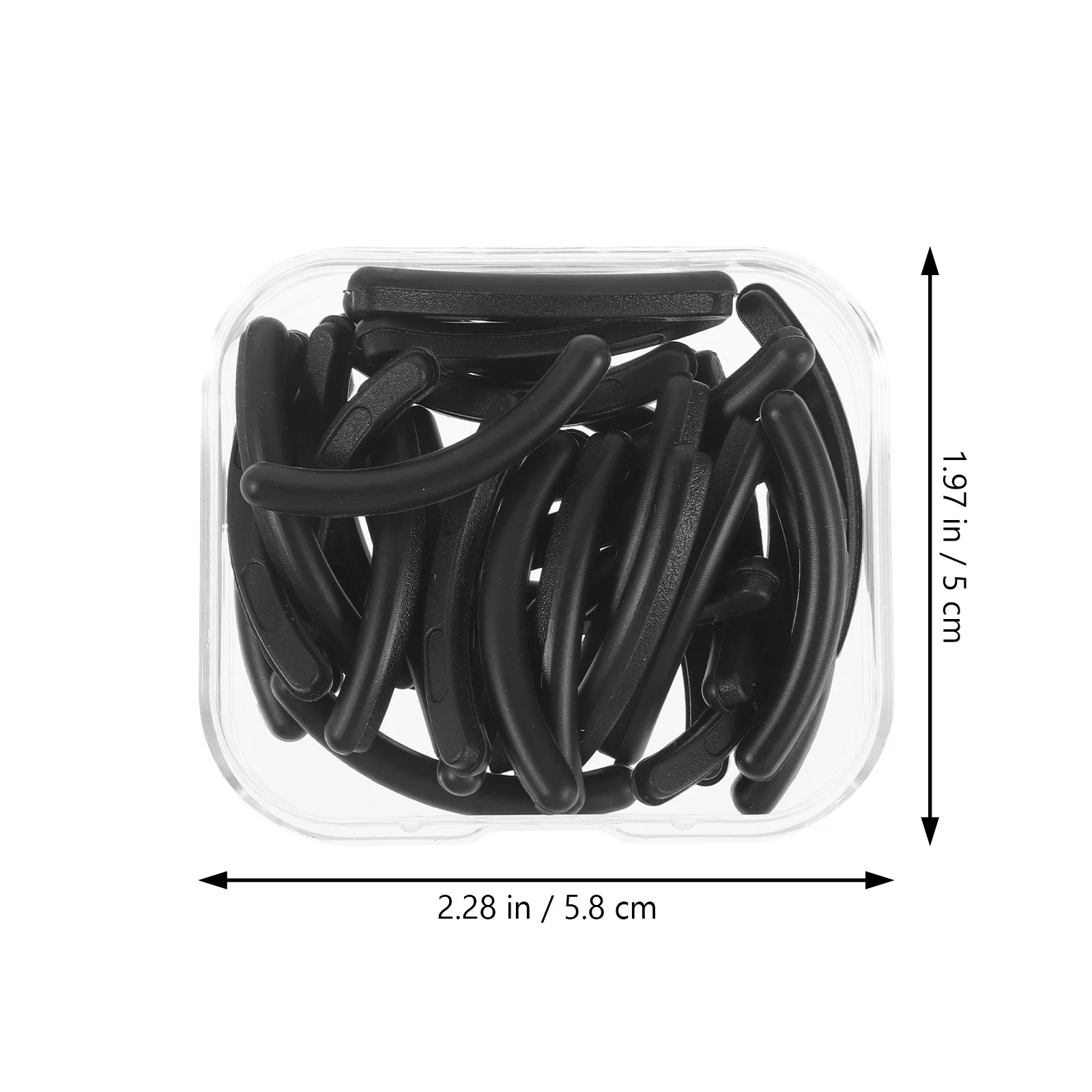 Cuscinetti di ricambio per piegaciglia Strisce elastiche in silicone (Nero 30 + scatola di imballaggio) 31 pezzi Ricariche per mascara Inserti in plastica