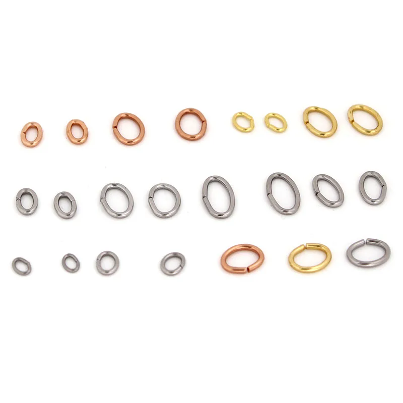 

100Pcs 3/4/5/6mm Stainless Steel Strong Oval Jump Rings Split Rings Connectors for DIY Bracelet Necklace Jewelry Making Findings