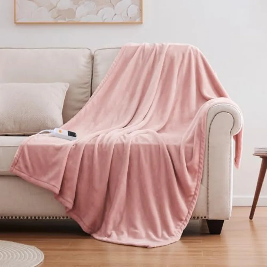 

Heated Blanket Electric Throw 50"x60", Soft Double Flannel Electric Blanket with 6 Heat Levels and 2-10 Hours Auto Shut Off, Ma
