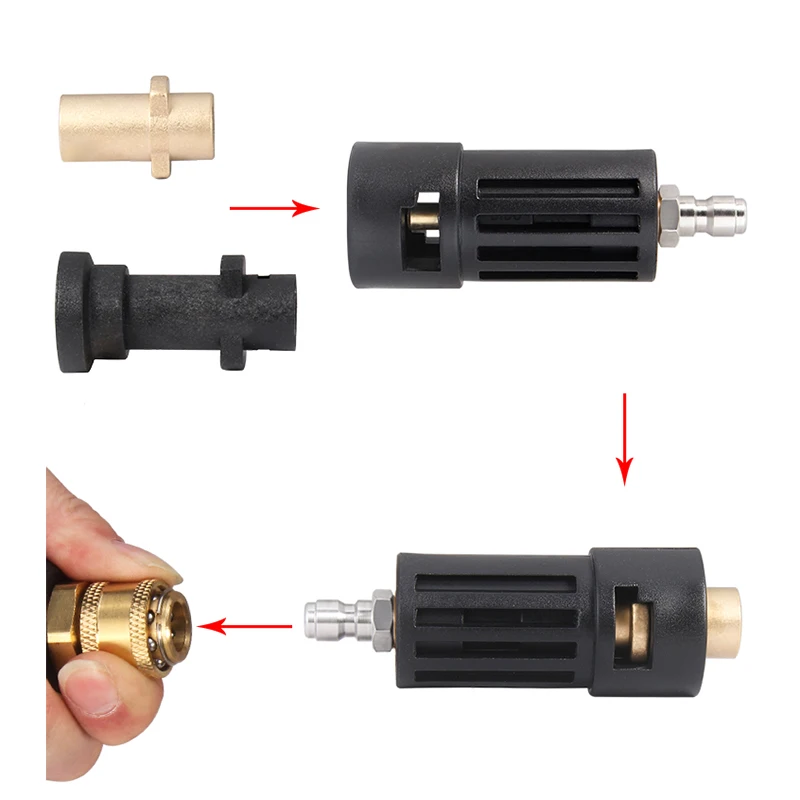 High Pressure Washer Connector Adapter for connecting AR/Interskol/Lavor/Bosch/Huter/M22 Lance to Karcher Gun Female Bayonet