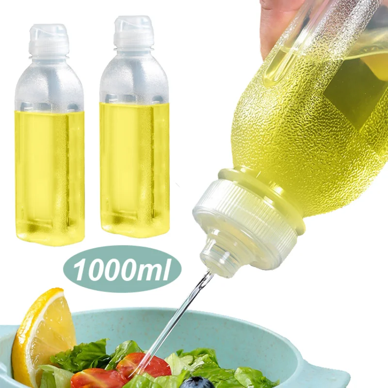 1000ML Squeeze Seasoning Bottles Screaming Oil Control Bottle High Temperature Oil Resistance Soy Multifunction Sauce Oil Bottle