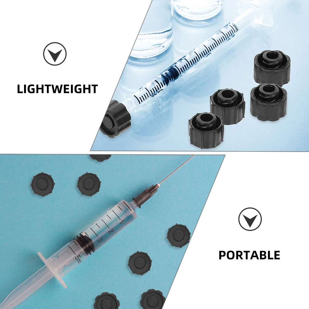 

10Pcs Black Syringe Adapter Plugs for Industrial Use Long Lifespan Syringe Lock Cap Dispensing Needle Caps Luer Lock Tip Caps