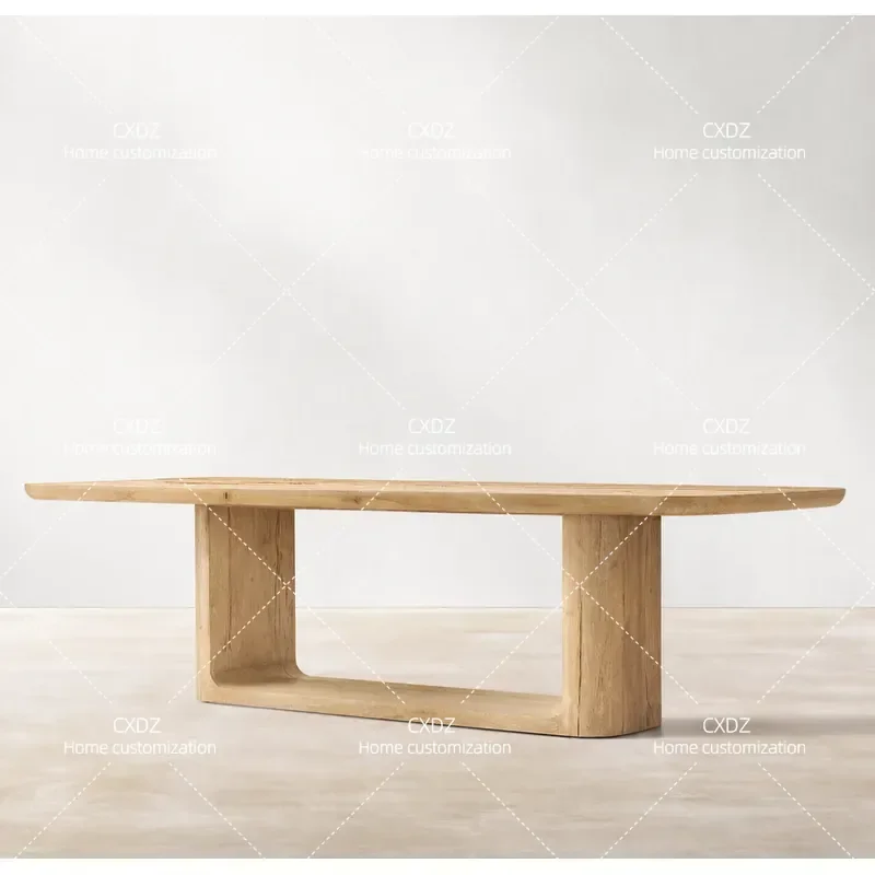 American Style Retro Solid Wood Dining Table French Country Modern Simple Villa Tea Table Wabi Sabi Western Furniture