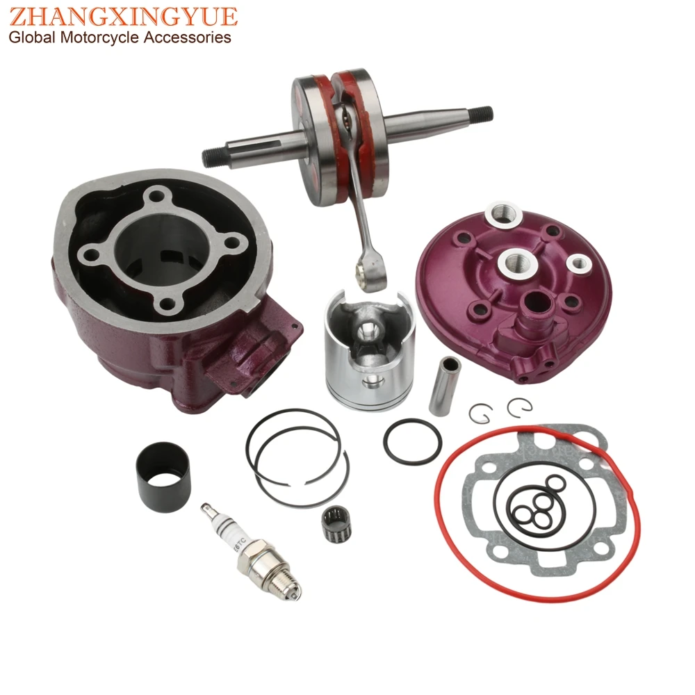 Motorcycle 90cc Big Bore Cylinder Kit & Crankshaft For Generic Trigger 50 SM X Competition 50cc AM6 Minarelli Engine 2T