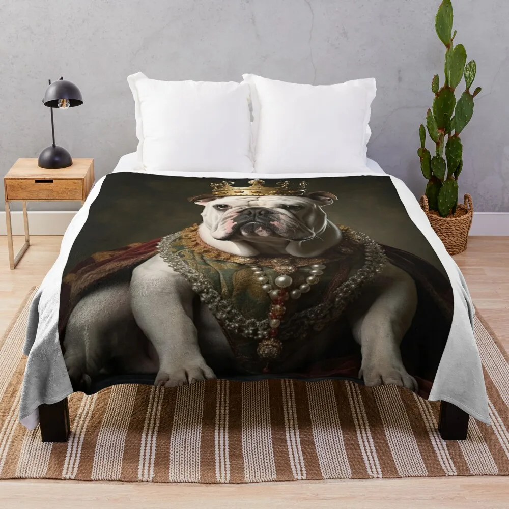 

Canine Monarchy Throw Blanket Decorative Sofas Quilt Softest Moving Blankets