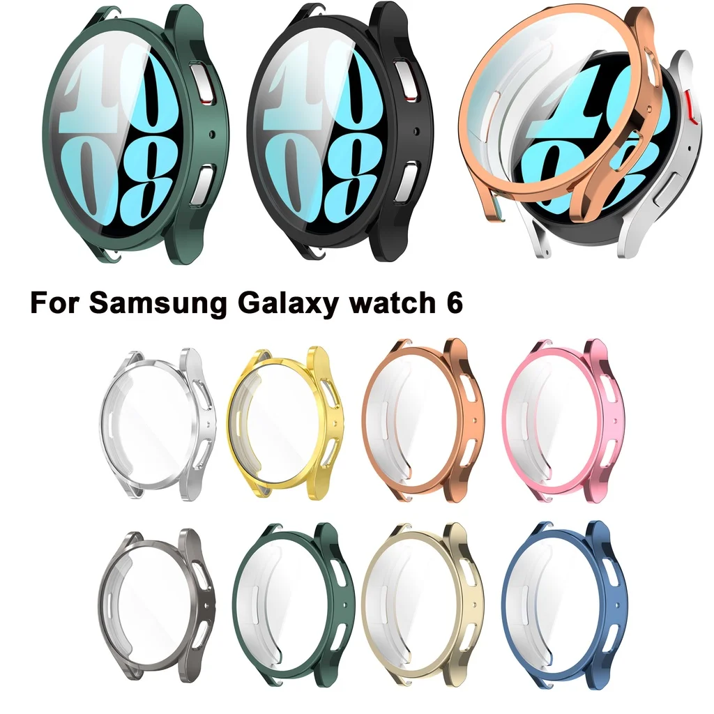 Funda de TPU para Samsung Galaxy Watch 6 Watch6 40mm 44mm cubierta completa delgada brillante chapada suave