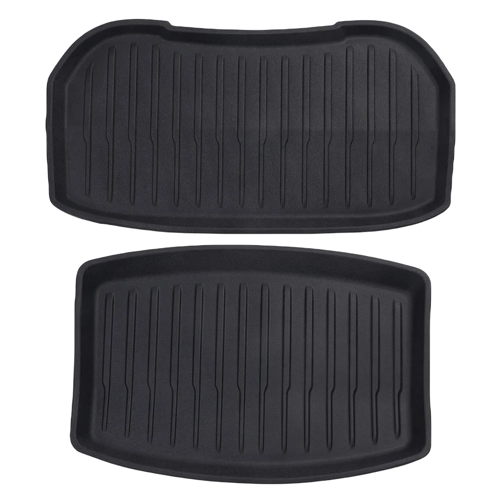 Car Front Rear Trunk Mats Storage Pads TPE Pad Front Rear Mat Waterproof Protective Liner Car Accessories for Tesla Model 3 2024