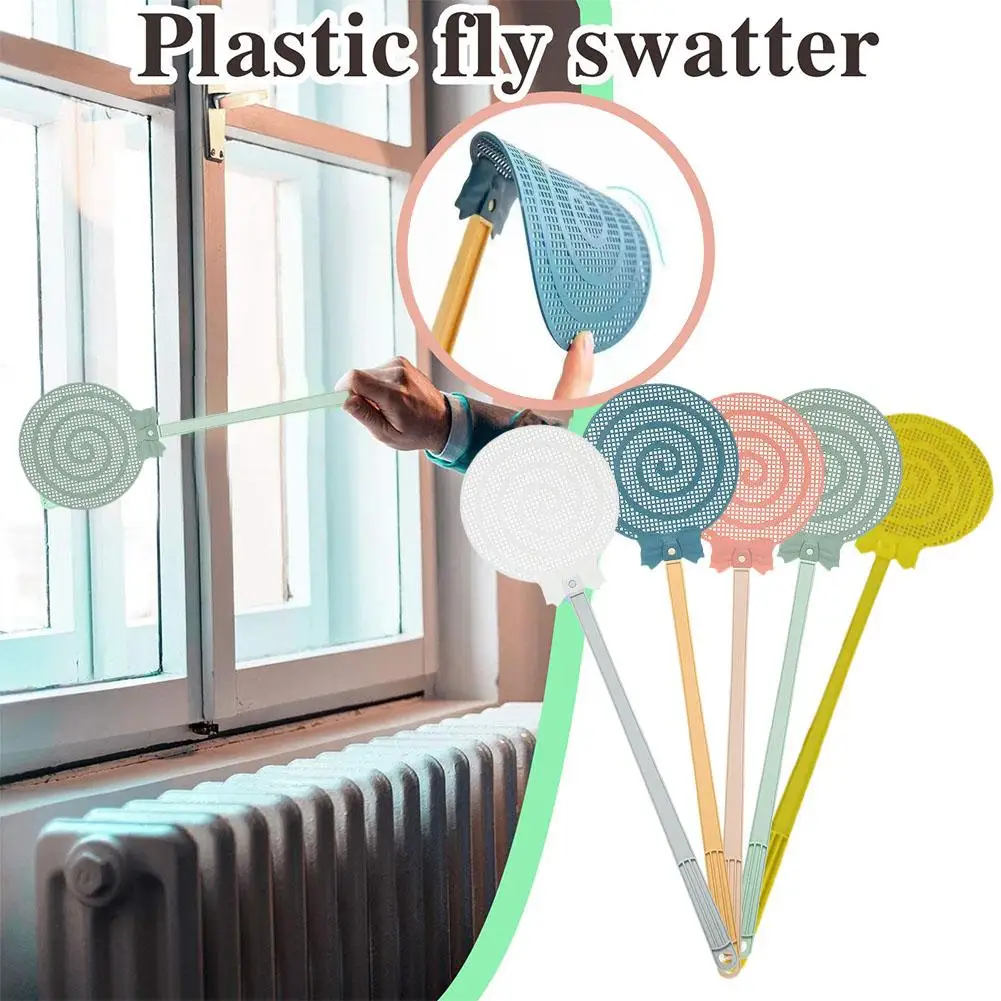 Plastic Fly Swatter Home Use Extended Thickened Non-slip Swatter Portable Swatter Manual Mosquito Multi-function Handle Fly S9K7