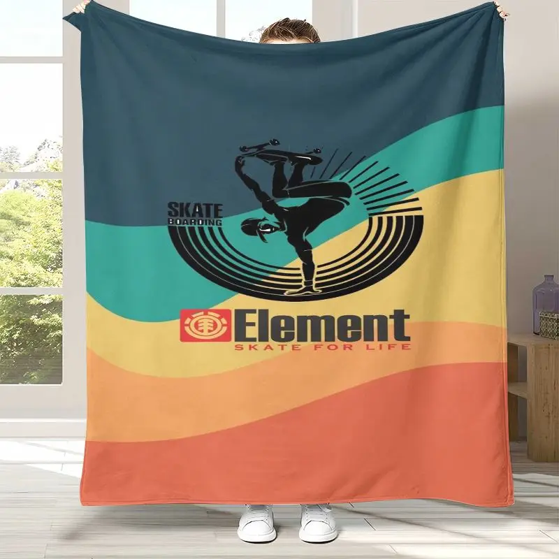Boardsport Logo E-Element Skateboards Soft Flannel Throw Blanket,Cozy Blanket for Bed,Sofa,Living Room,Picnic,Camping,Home Decor