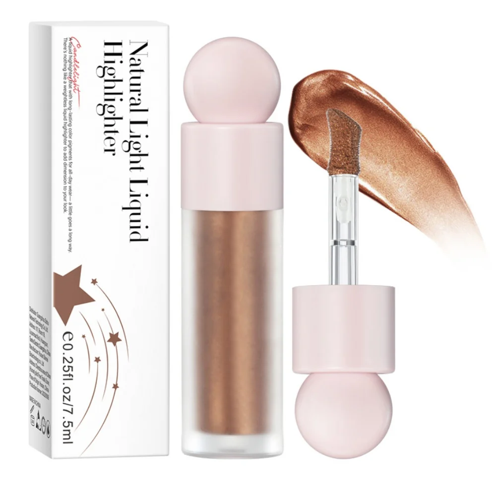 Evidenziatori liquidi per il viso a 4 colori bronzer lisci Shine Glow Makeup Luminizer Glitter Body Diamond Maquiagem Party Club 7.5ml