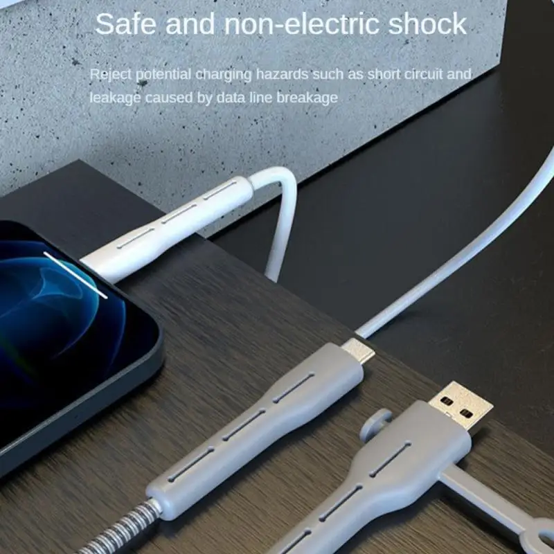 2pcs/set Data Cable Protector Cover Silicone Data Cable Winder 2 In 1 Mini Charger  Cable Protective Cover For Ip L/Type C Port