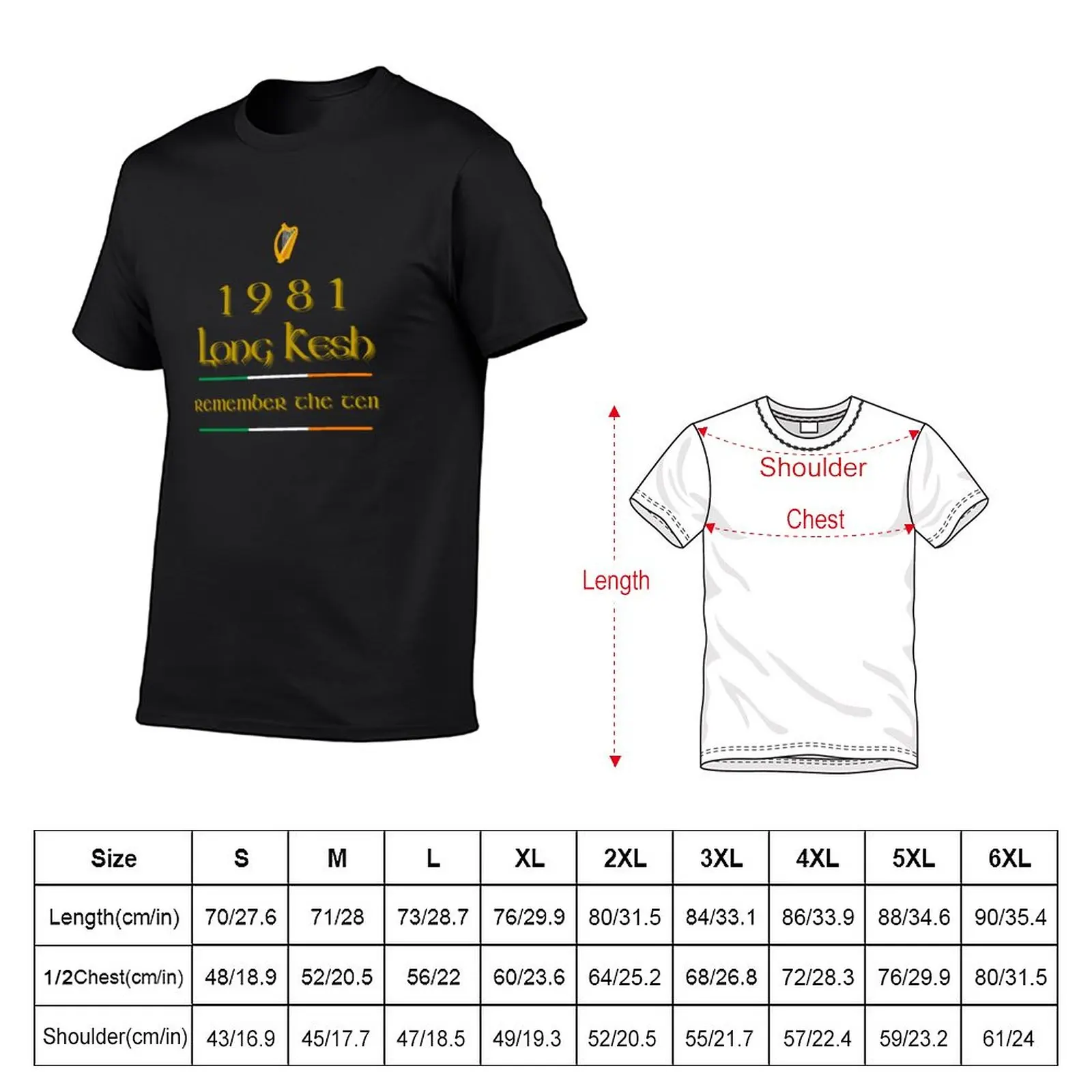 New 1981 Long Kesh, Hunger Strikes Remembrance, 1981 Hunger Strikes Commemoration T-Shirt oversized t shirts mens clothes