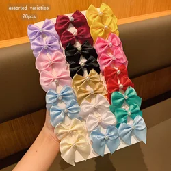 26 colorful random bow hair clips with sweet and stylish hair accessories suitable for daily use