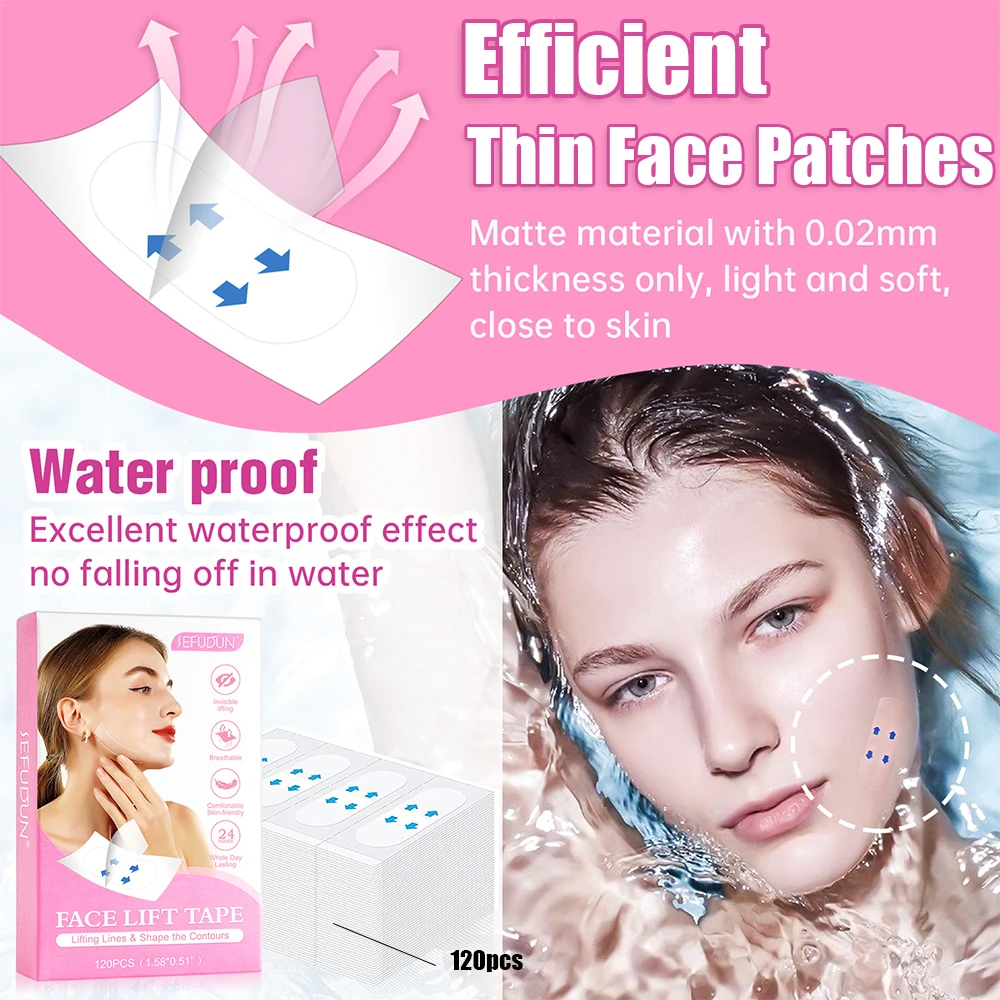 Efficient Thin Face Patches Invisible Facial Lifting Stickers Facial Line Wrinkle Sagging Skin Fast Pull Chin Adhesive Care Tape