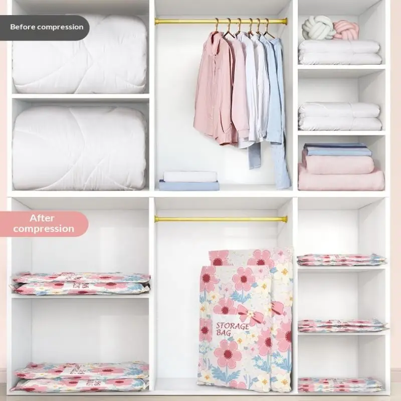 Sealer Clothes Travel Packing Organizer Vacuum Storage Bag Space Saver Bags Compression For Comforters And Blankets,