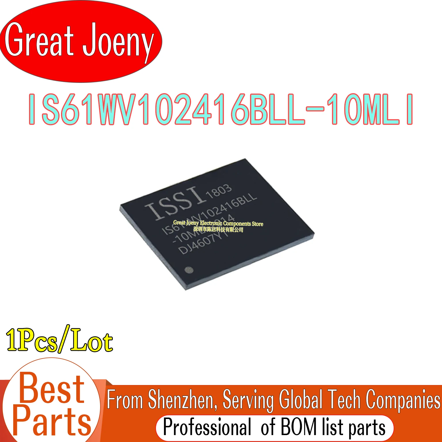 

100% New Original IS61WV102416BLL IS61WV102416BLL-10MLI IC SRAM 16MBIT Chipset BGA-48