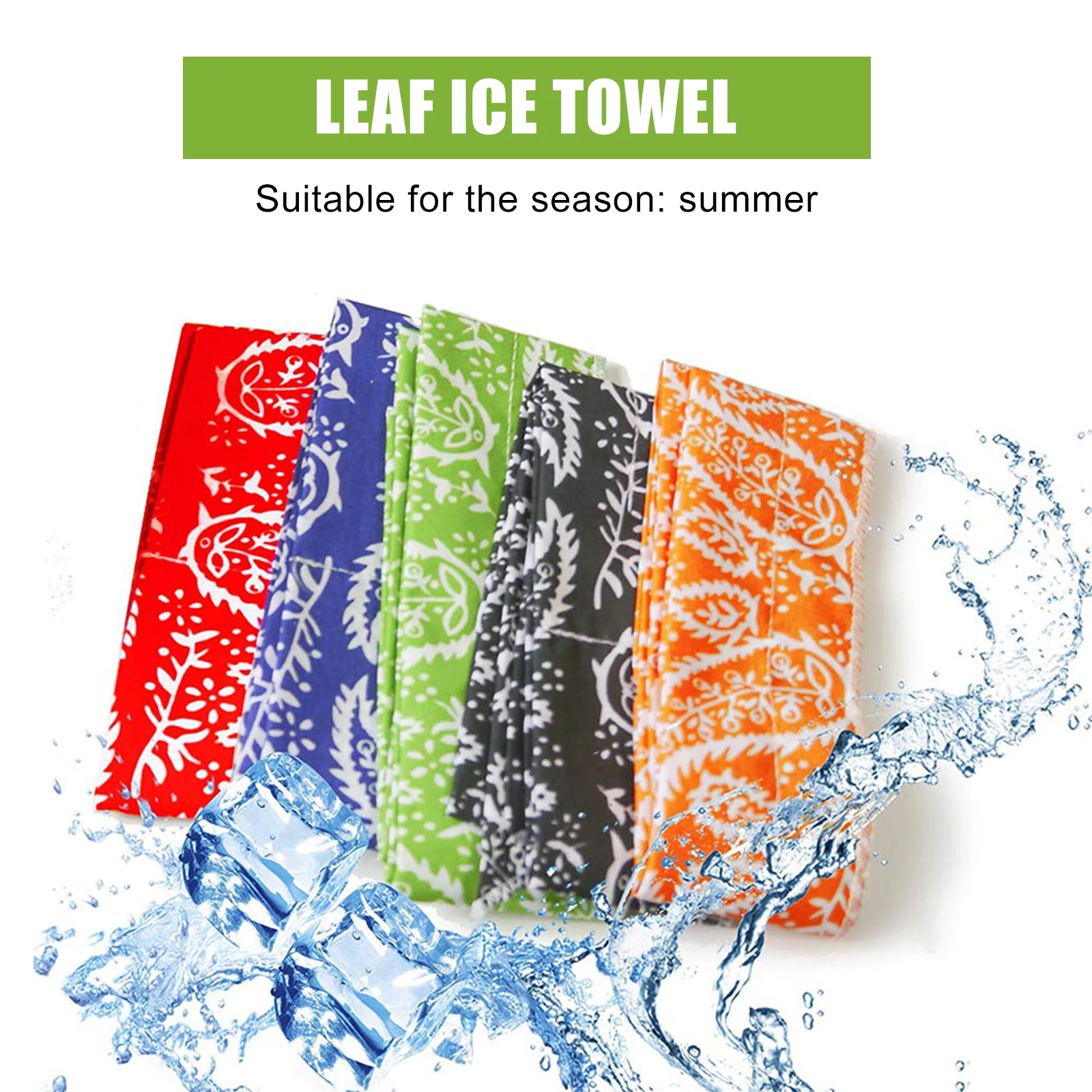 5 pièces Cool écharpe cou enveloppement été glace refroidissement écharpe refroidissement Bandana écharpe Sports de plein air bandeau pour toutes les activités de plein air