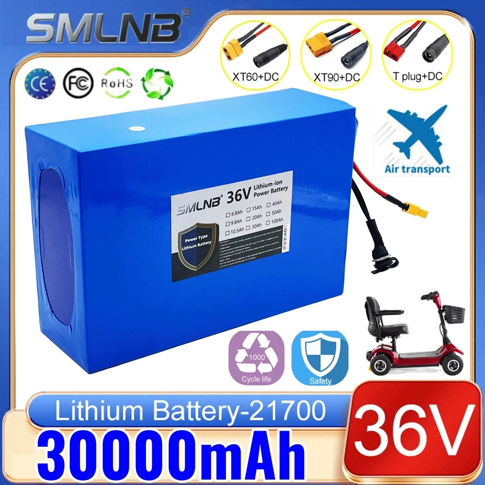 

36V 30Ah 10s6p 21700 Lithium Battery Pack 42V 500w 800w 1000w 1200w 1500w Batteries Cell Built in BMS