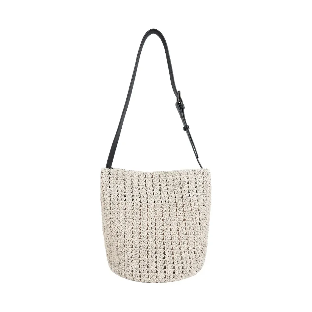 

Summer Weave Hollow Out Tote Bag For Women Korean Style Fashion Large Capacity Single Shoulder Underarm Bags Casual Handbags