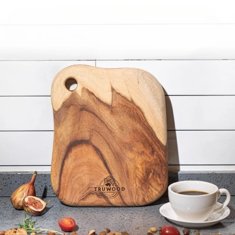 Camphor Wood Cutting Board Natural Antibacterial Chopping Block for Kitchen, Double-Side Cutting Board Serving Block for Meat