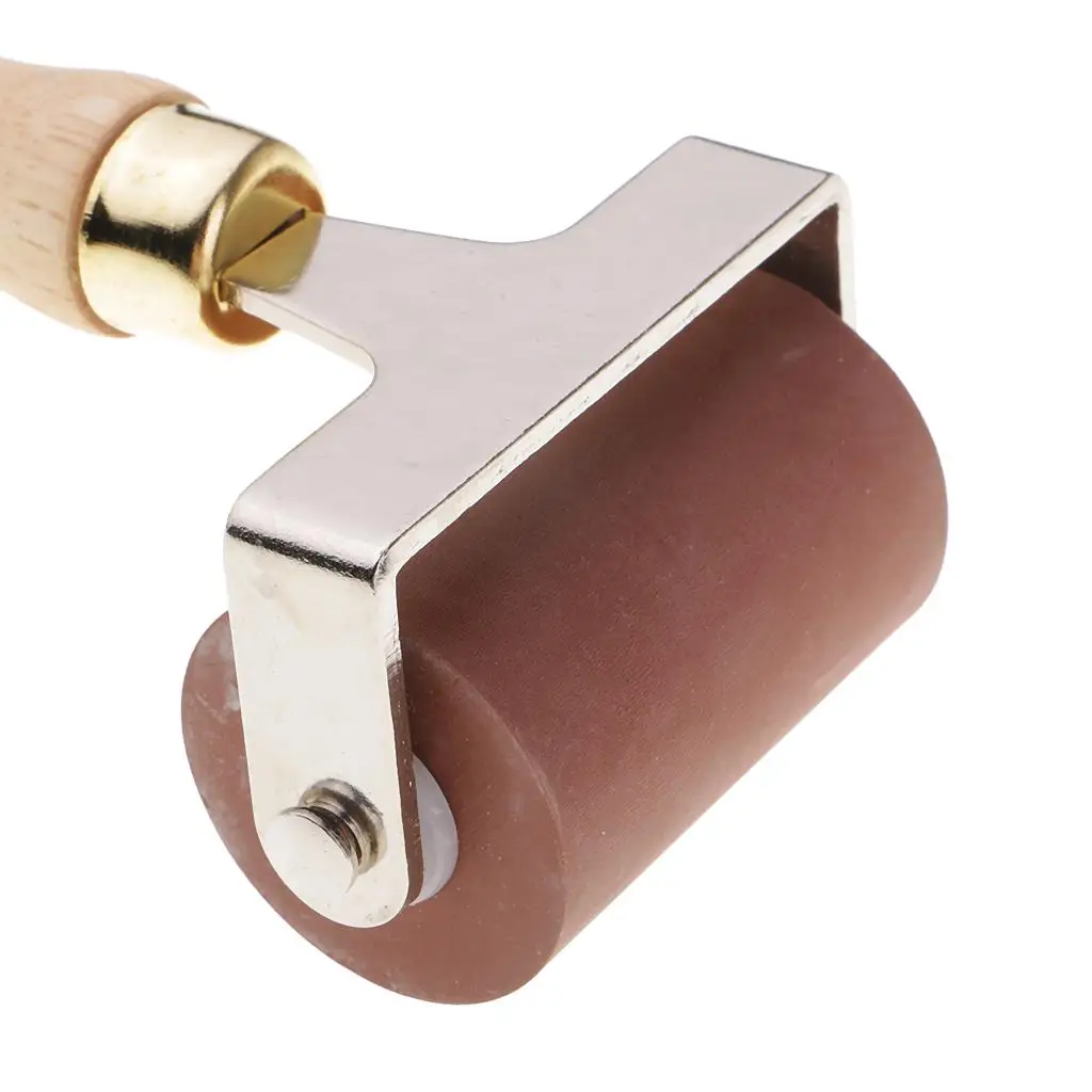 Paint Roller with Grain Pattern Rubber Ink Brayer Hard Roller for Stamping Tools and Printmaking Crafts