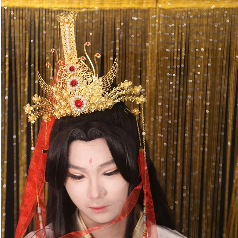 Heavenly Officials Bless Crown Prince Joy God Yue Shen\'s Hair Crown Xie Lian Hair Crown Prop Handmade Cosplay Accessories
