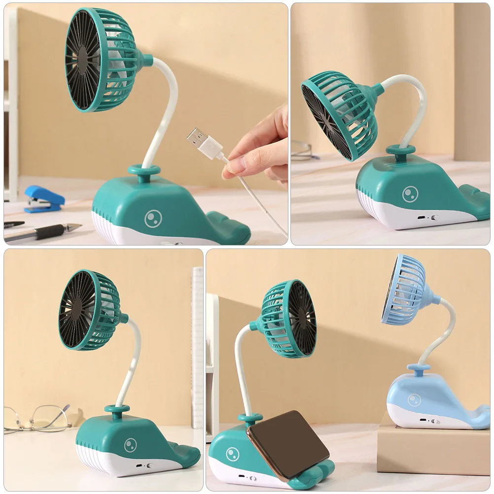

Usb Charging Desktop Mobile Phone Stand Rechargeable Cooling Smartphone Stand Fan 2-In-1 Usb Desk Fan Lightweight Portable