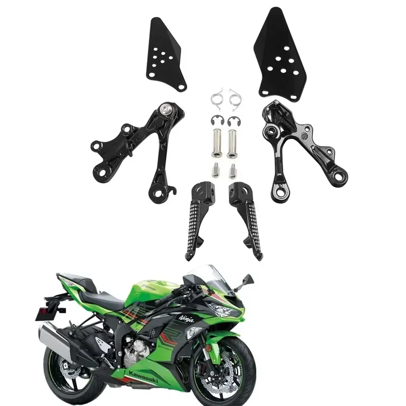 

Для Kawasaki Ninja ZX6R 2009-2023 ZX636 2013-2023 Запчасти для мотоциклов Rider Acsessories Передняя подставка для ног Кронштейн подножек