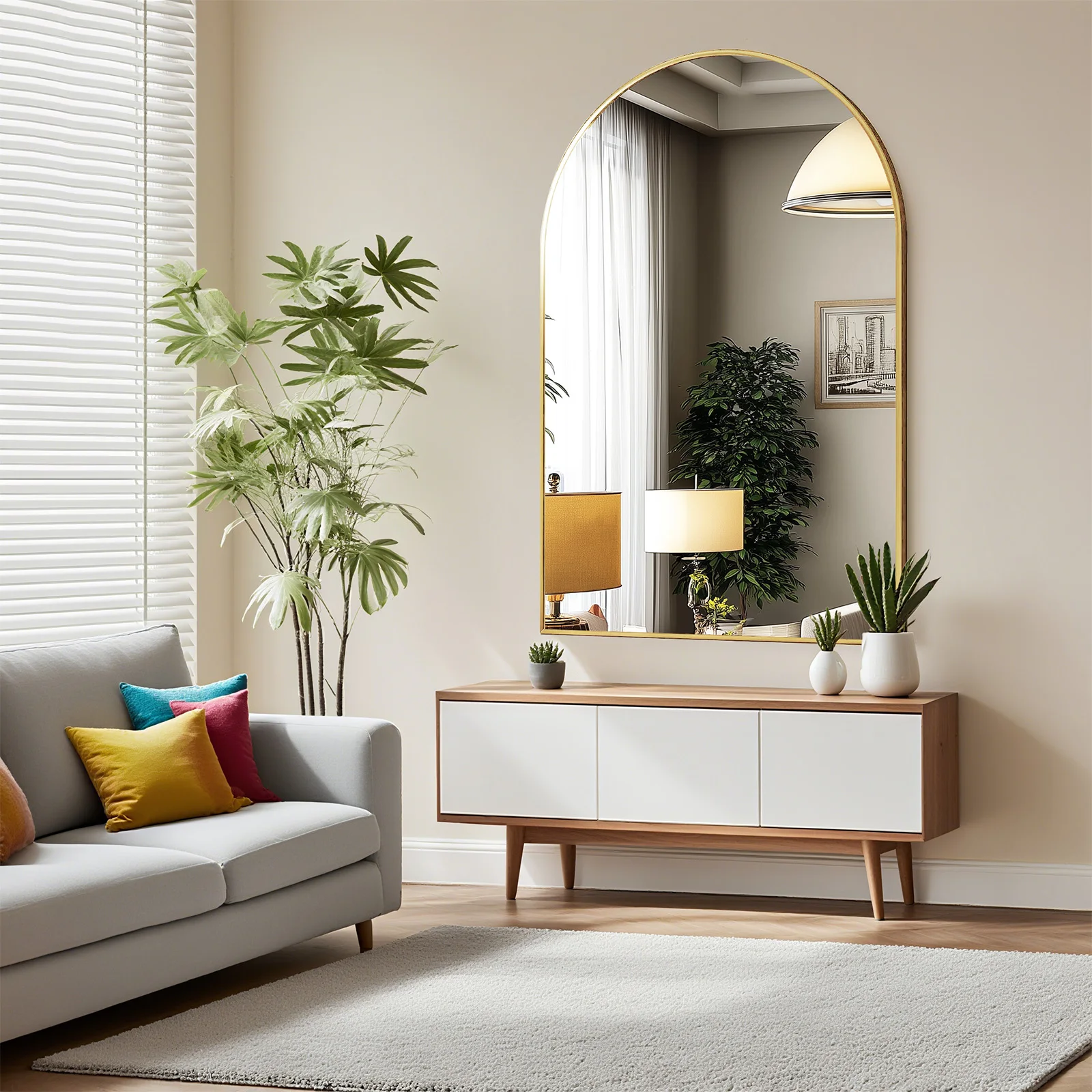 

Bathroom Wall Mirror, Metal Frame Vanity Mirror for Bedroom, Entryway, Living Room