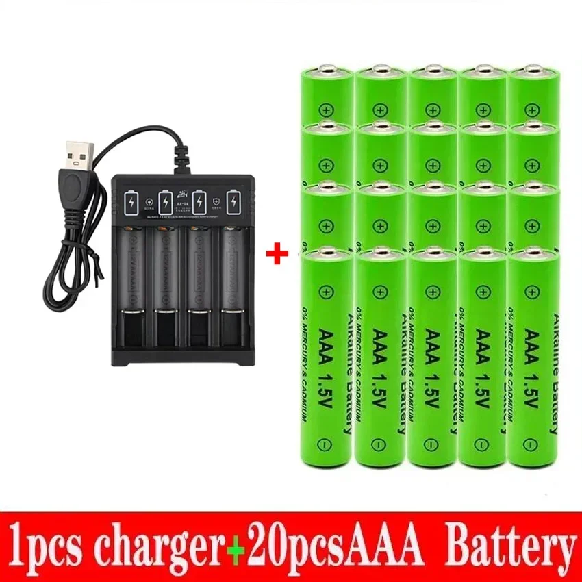 100% New AAA Battery 3000 MAh Rechargeable Battery AAA 1.5 V 3000 MAh Rechargeable New Alcalinas Drummey + Charger