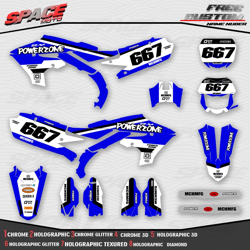SPACE MOTO Custom Motorcycle Graphics Background Decals Stickers For YAMAHA 19-23 YZF250 18-22YZF450 19-22 WRF450 20-23 WRF250