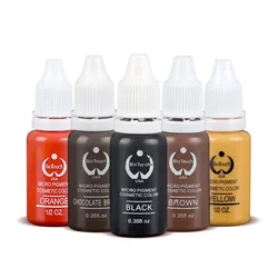 15ml Tattoo Practice Ink Set Permanent Makeup Eyebrow Lips Eye Line Tattoo Color Microblading Pigment for Body Beauty Tattoo Art