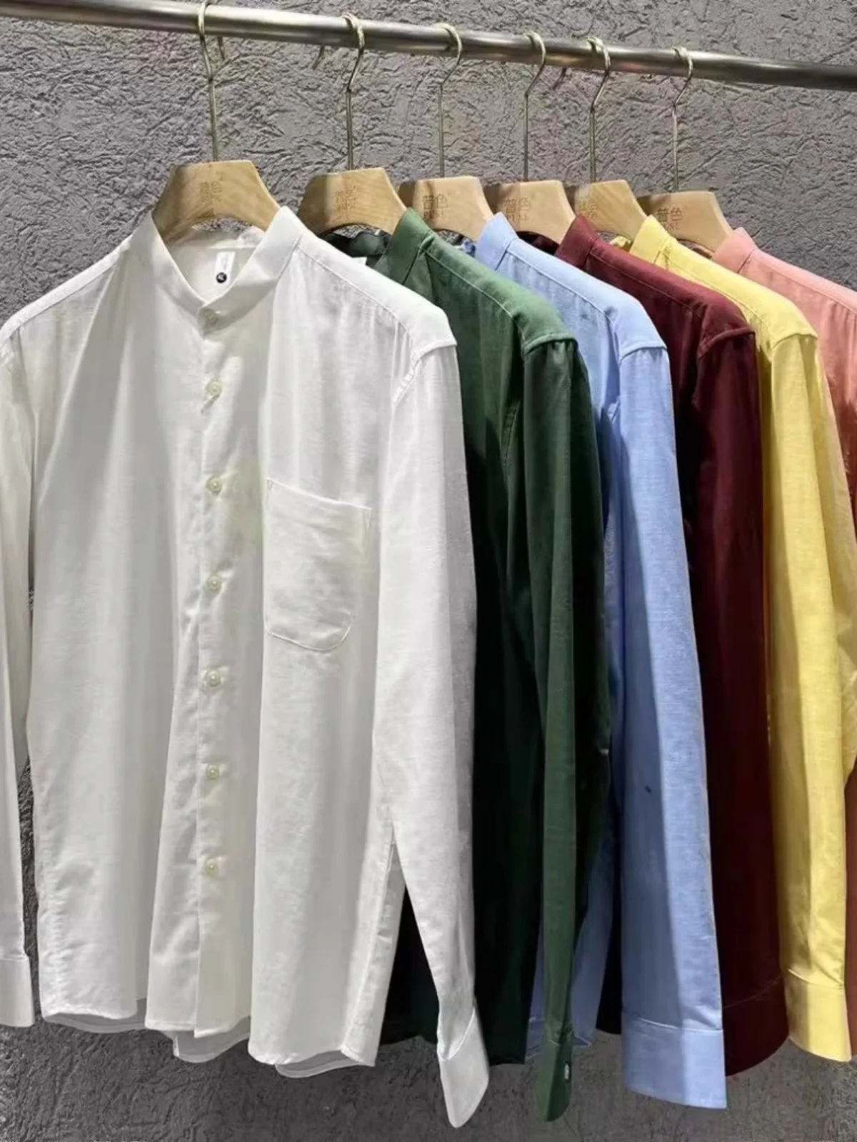

Новая мужская льняная рубашка 2024 года: повседневная, с длинным рукавом, воротником-стойкой, дышащая, универсальная, модная, в деловом джентльменском стиле