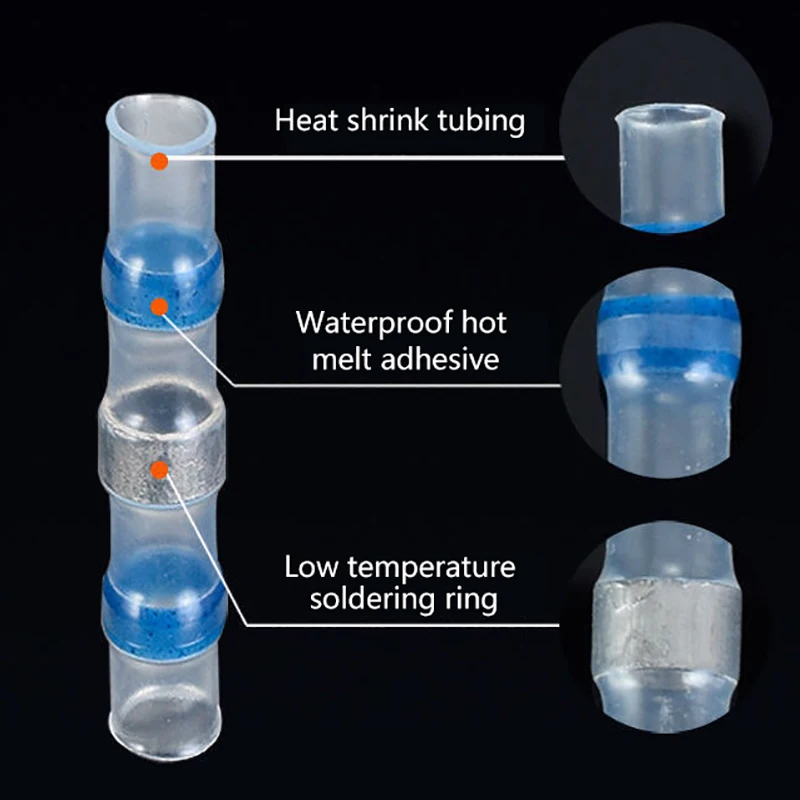 Conectores de alambre de sellado de soldadura Terminales de cable eléctrico impermeables Kit de empalme a tope eléctrico