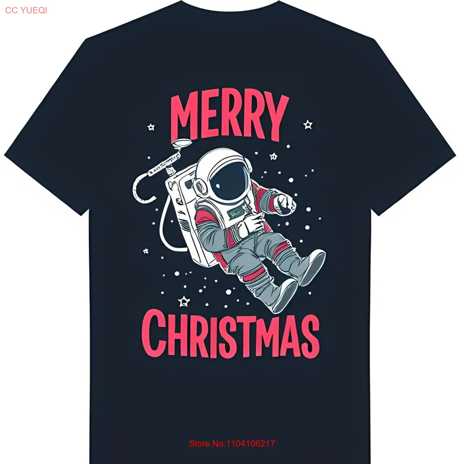 

Причудливая черная футболка с рисунком «Веселого Рождества»