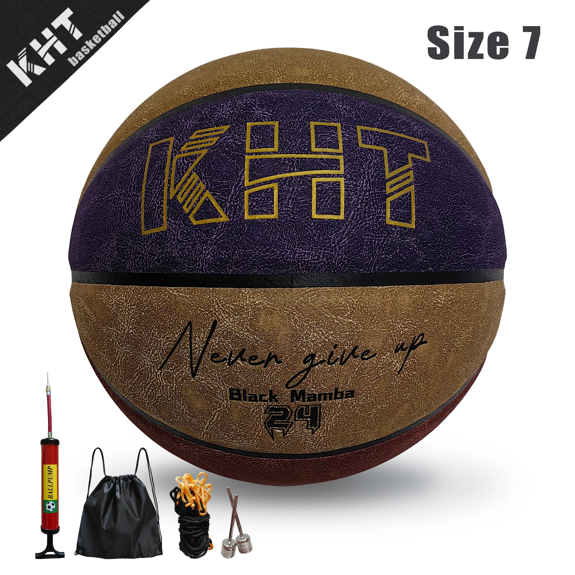 

KHT 7# Basketball Hygroscopic Microfiber Surface Anti-slip Duable for Youth Adult Professional Indoor/Outdoor Training Match