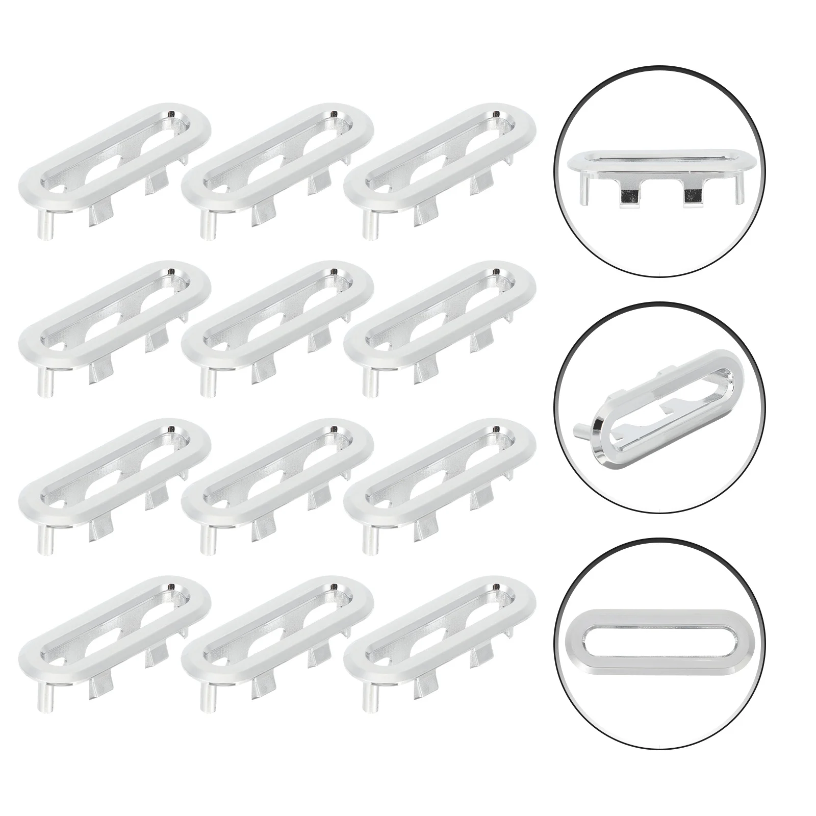 10 قطعة بالوعة الحمام البيضاوي حوض الكسوة تجاوز يغطي ثقوب صغيرة رائعة سهلة التركيب مقاومة التآكل الصدأ #2