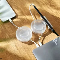 Portable Transparent Cable Organizer Cord Management Usb Cable Winder Retractable Phone Holder Charger Wire Storage Protector