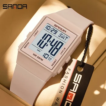 SANDA Woman Fashion Watches Fashion Sports Watch Silicone Strap 3ATM Waterproof Time…