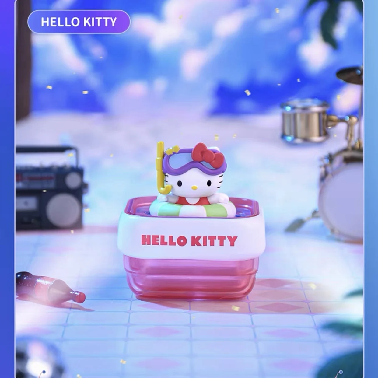 ใหม่ Sanrio สระว่ายน้ําปาร์ตี้กล่องตาบอด Hellokitty แนวโน้ม Kuromi Cinnamoroll รูปเดสก์ท็อปเครื่องประดับของเล่นเด็กของขวัญวันเกิด