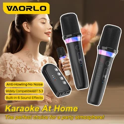 VAORLO Wireless Microphone Dynamic Handheld Microphone Karaoke Microphone With Rechargeable Receiver For Wedding Party Meeting