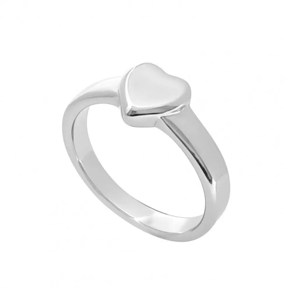 Vintage Rings Retro Polished Titanium Steel Heart Knuckle Ring Simple Style Anti-rust Thumb Band Lightweight Multi-size Finger