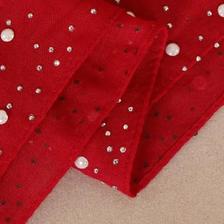 Diamonds Scarf Beads  Linen Scarves Muslim Hijab Women Pearls Headscarf Islamic Turban Head Wrap Shawl Fashion 180*70cm