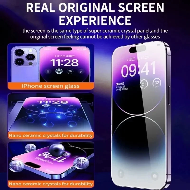 2Pcs Dust Free Installation HD Screen Protector For IPhone 14 11 13 15 Pro Max 15 Plus Glass Film For iPhone X XS MAX XR