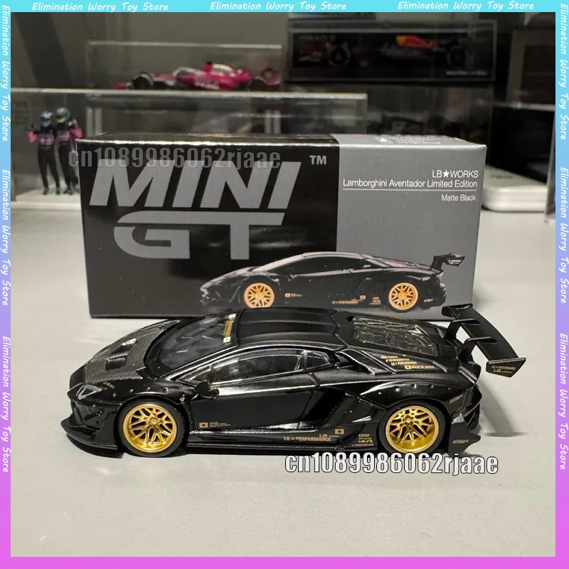 

MINIGT 1:64 LB ★ Модель автомобиля WORKS Lamborghini Limited Edition Matte Black MGT, литая металлическая модель из сплава, 1087