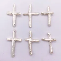Natural Baroque Pearl Cross Charm High Quality Girl DIY Jewelry Making DIY Necklace Earring Handmade Exquisite Accessories Gifts