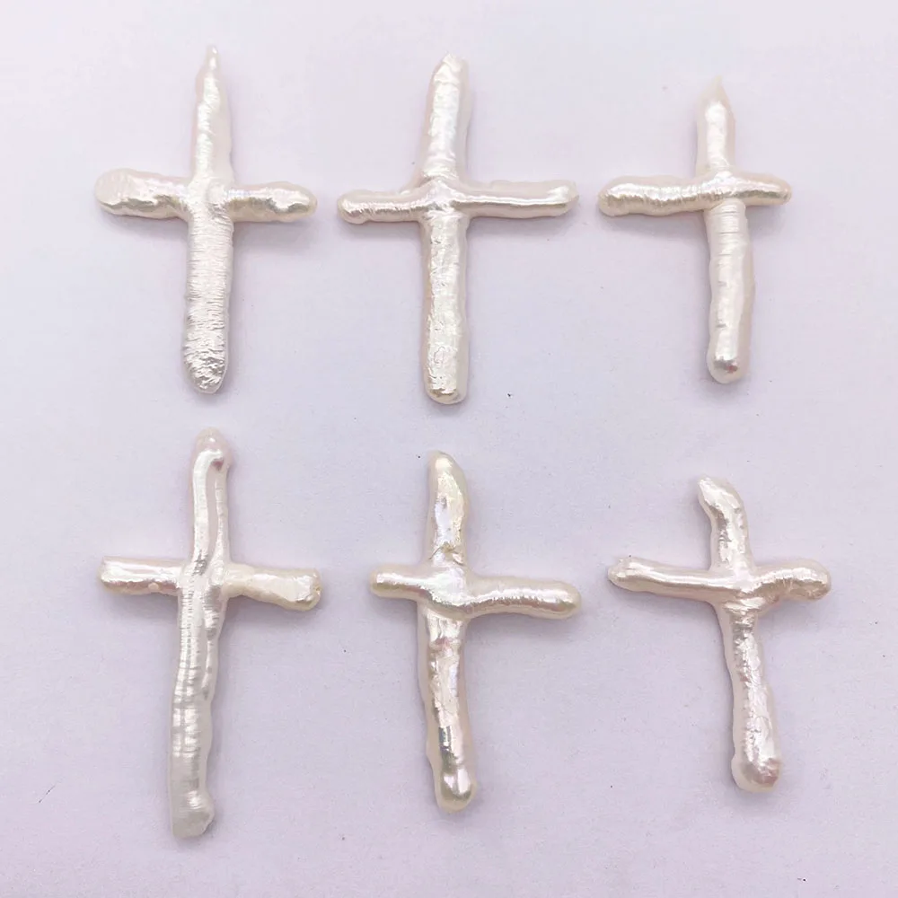 Natural Baroque Pearl Cross Charm High Quality Girl DIY Jewelry Making DIY Necklace Earring Handmade Exquisite Accessories Gifts