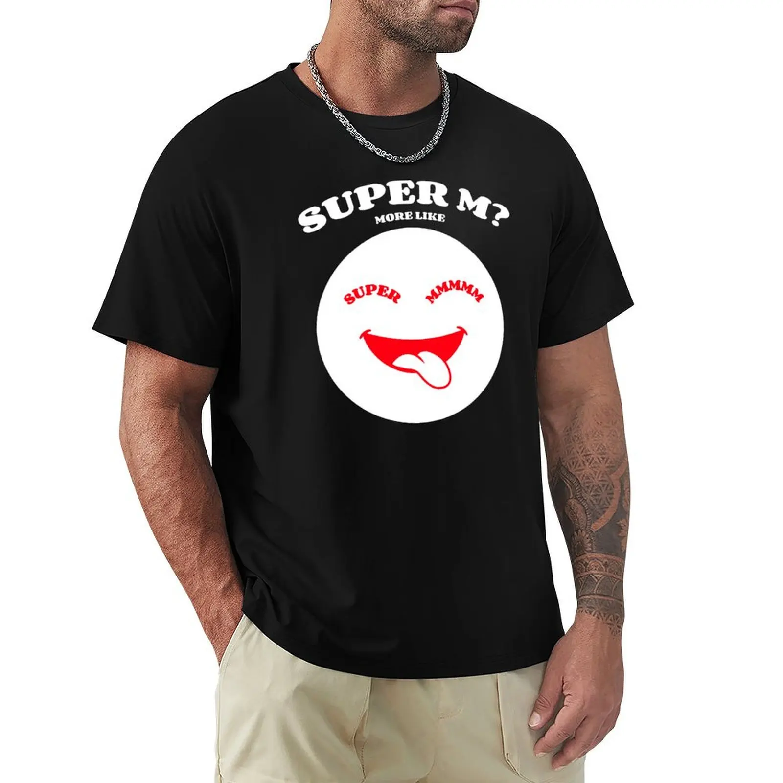 SuperM? Camiseta Casual de Manga Curta Sem Necessidade de Passar a Ferro - Super Confortável