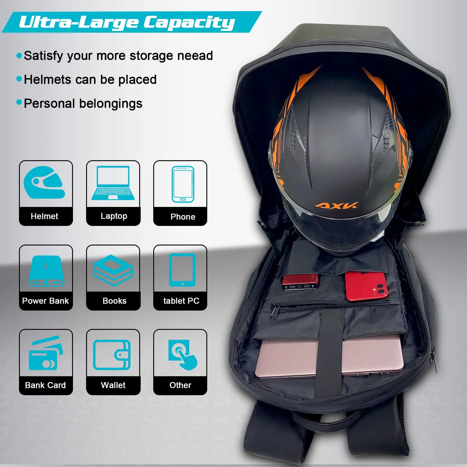 Imagem -04 - Crelander-led Knight Mochila Impermeável Hard Shell Travel Bolsa Laptop Bolsa App Controle Faça Você Mesmo Mochila Programável Motocicleta